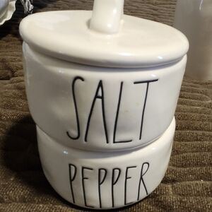Rae Dunn White Salt and Pepper Ceramic Set